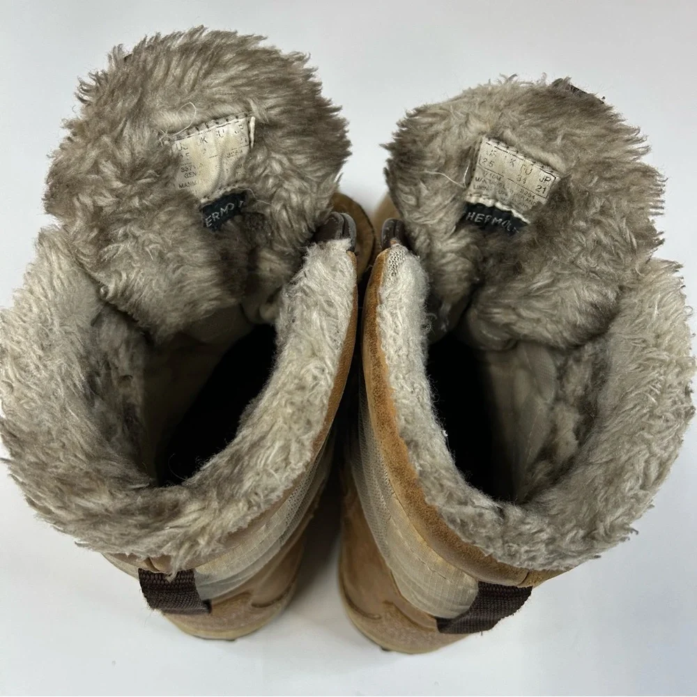 Timberland Children’s Kids Size 2.5 Winter Snow Boots Brown Beige Furry #3805